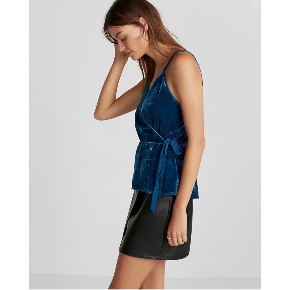 Express Velvet Faux Wrap Cami Size Medium